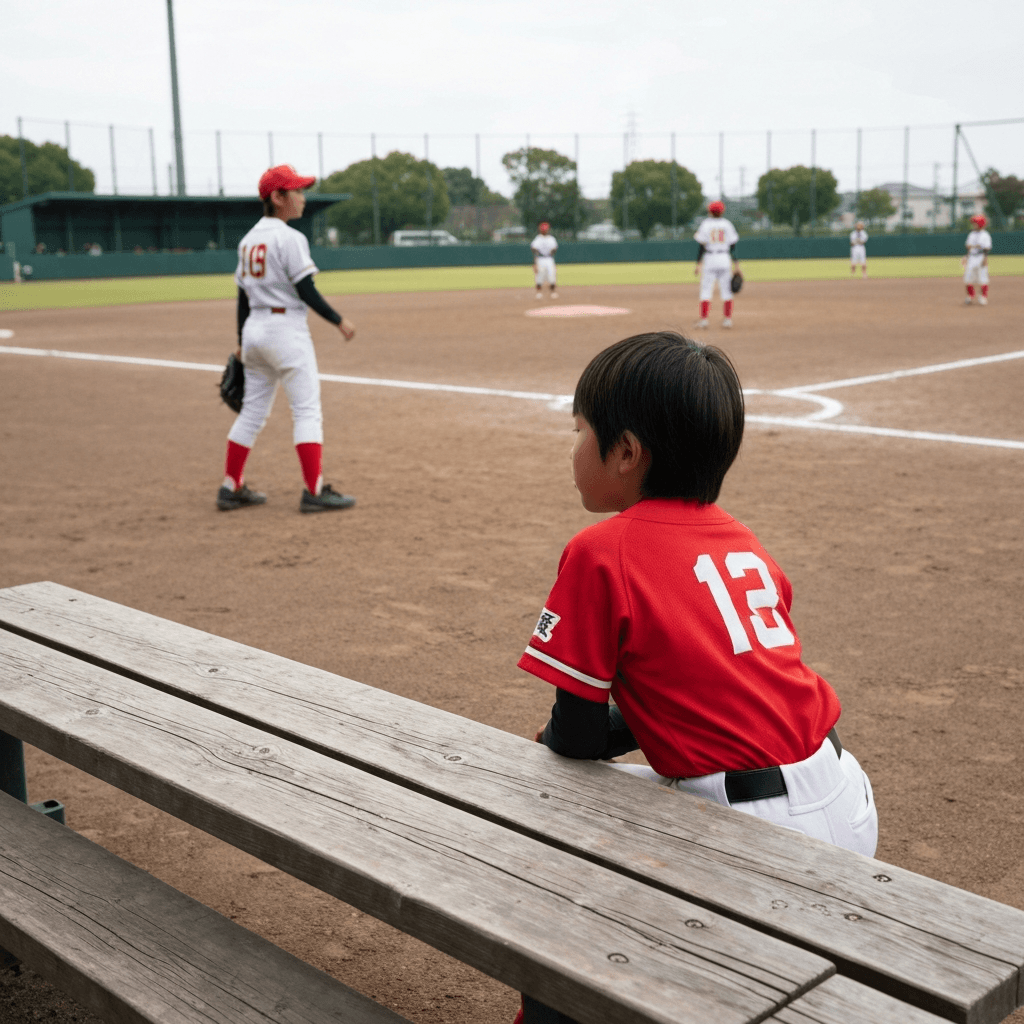 試合を見つめる子ども