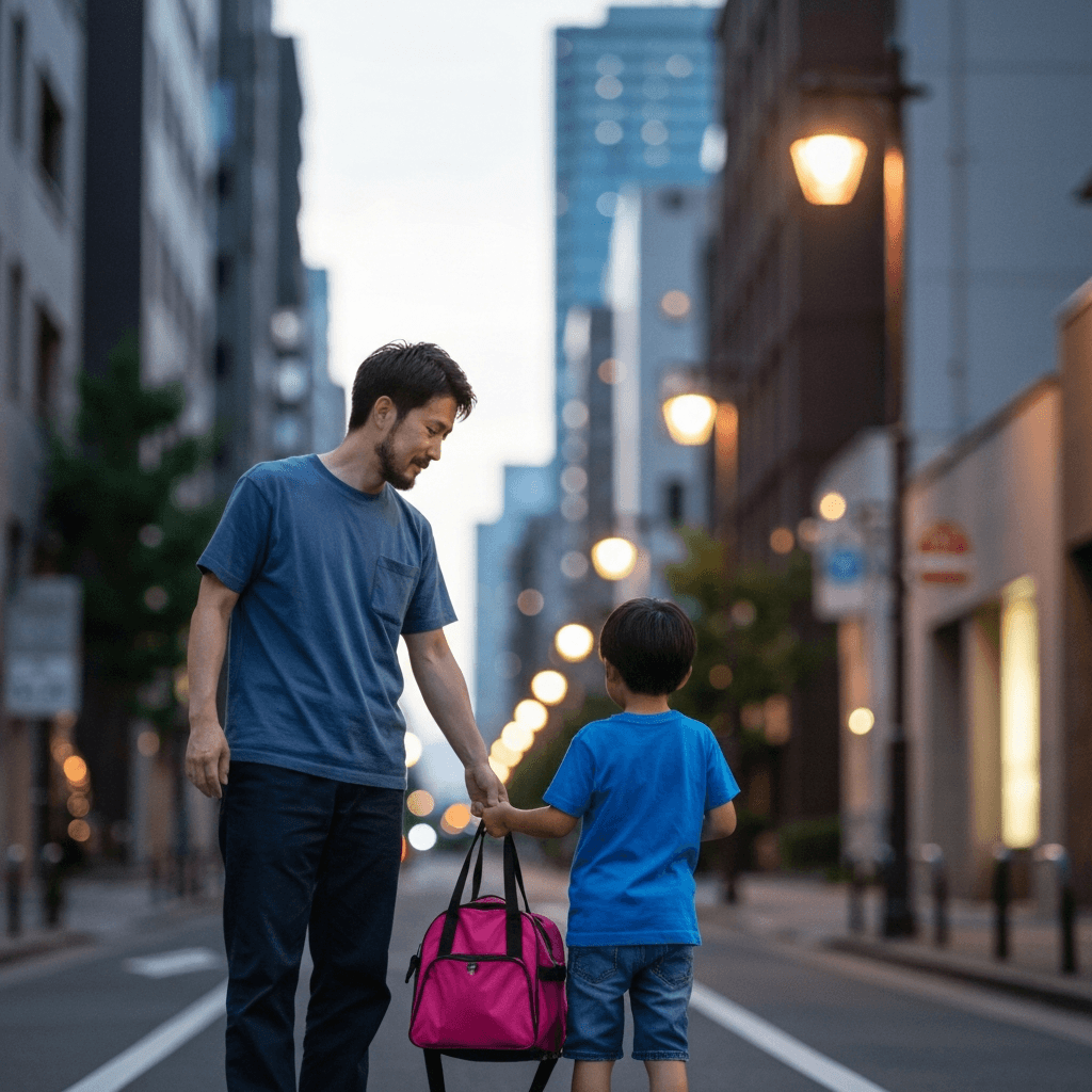働く親と習い事をする子ども